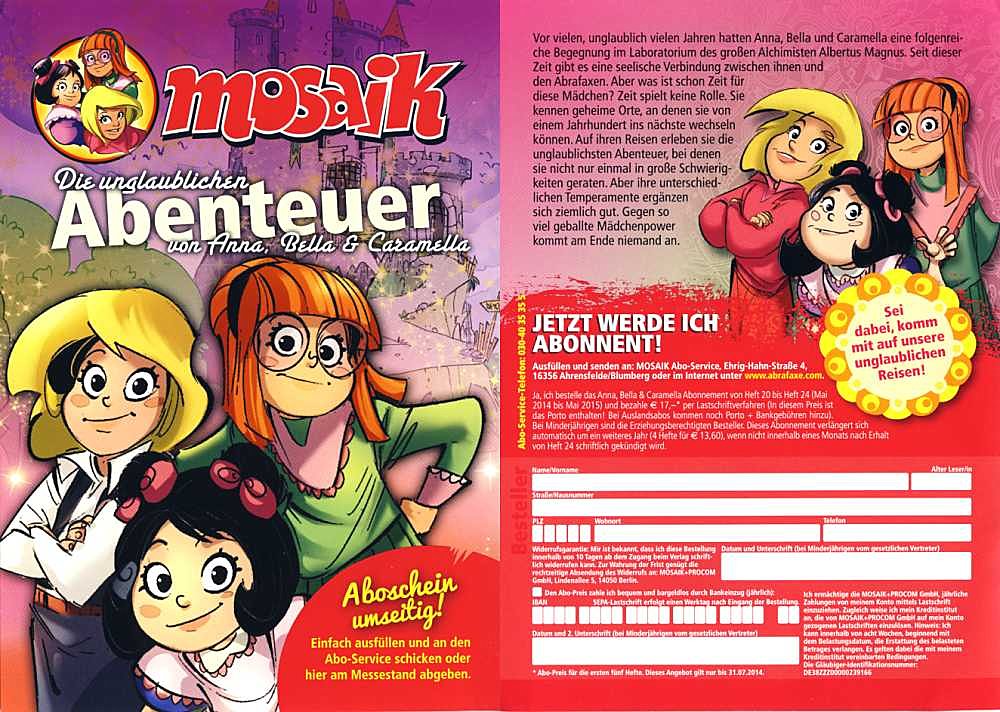 Anna, Bella & Caramella-Bestellschein