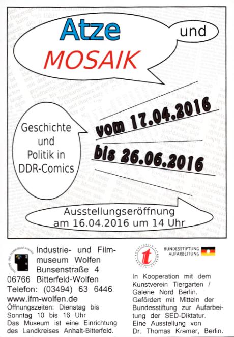 Einladungskarte Atze und Mosaik Wolfen