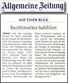 Allgemeine Zeitung Mainz 20.7.2012