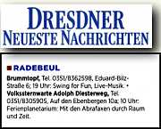 Dresdner Neueste Nachrichten 11.8.2014