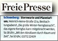 Freie Presse Aue 2.2.2013 S.12 Freie Presse 2.2.2013
