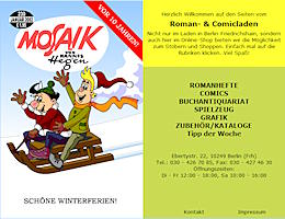 Startbild auf www.roman-und-comicladen.de Roman- und Comicladen