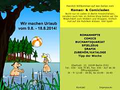 Startbild auf www.roman-und-comicladen.de Roman- und Comicladen