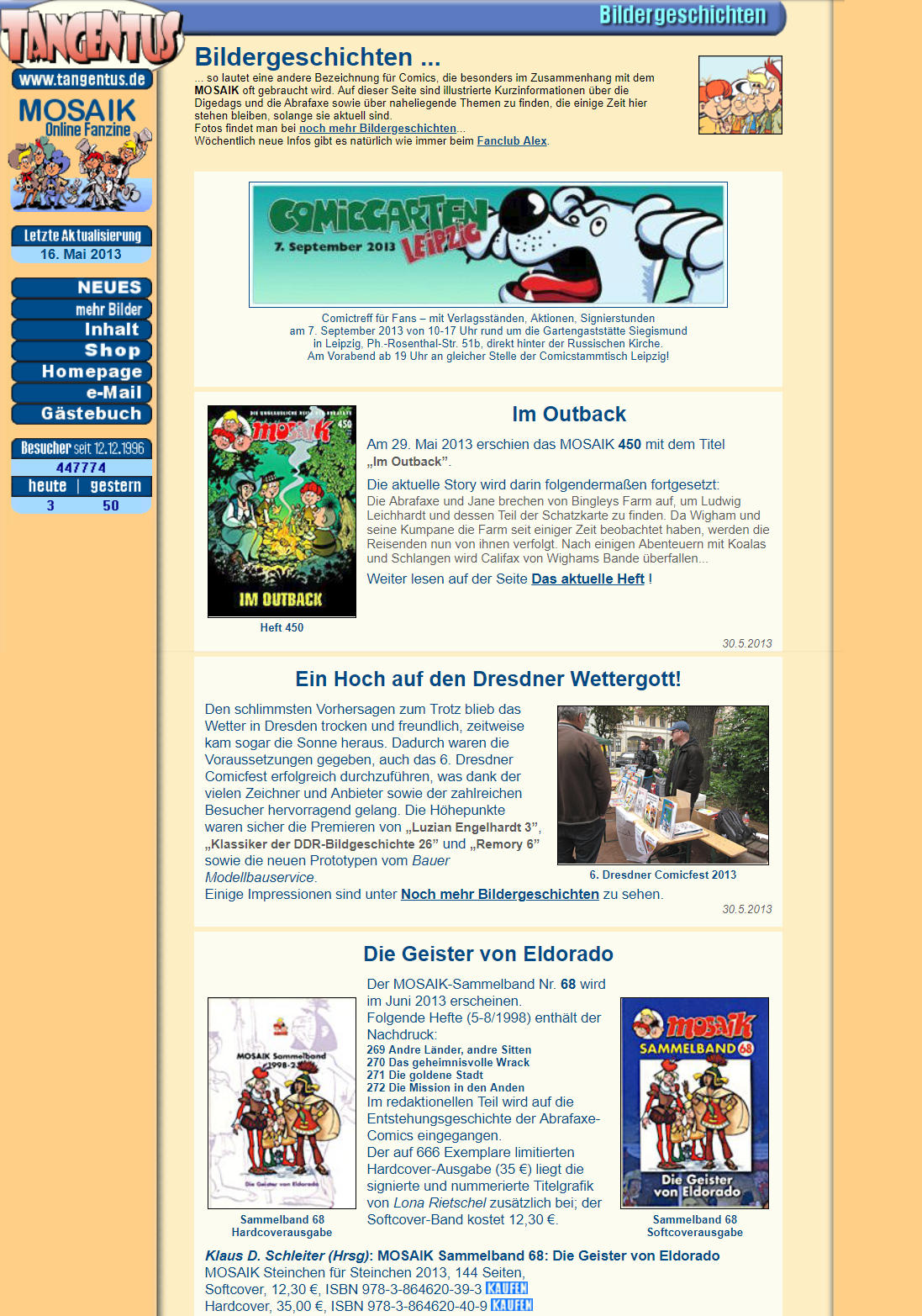 Webseite von 2013