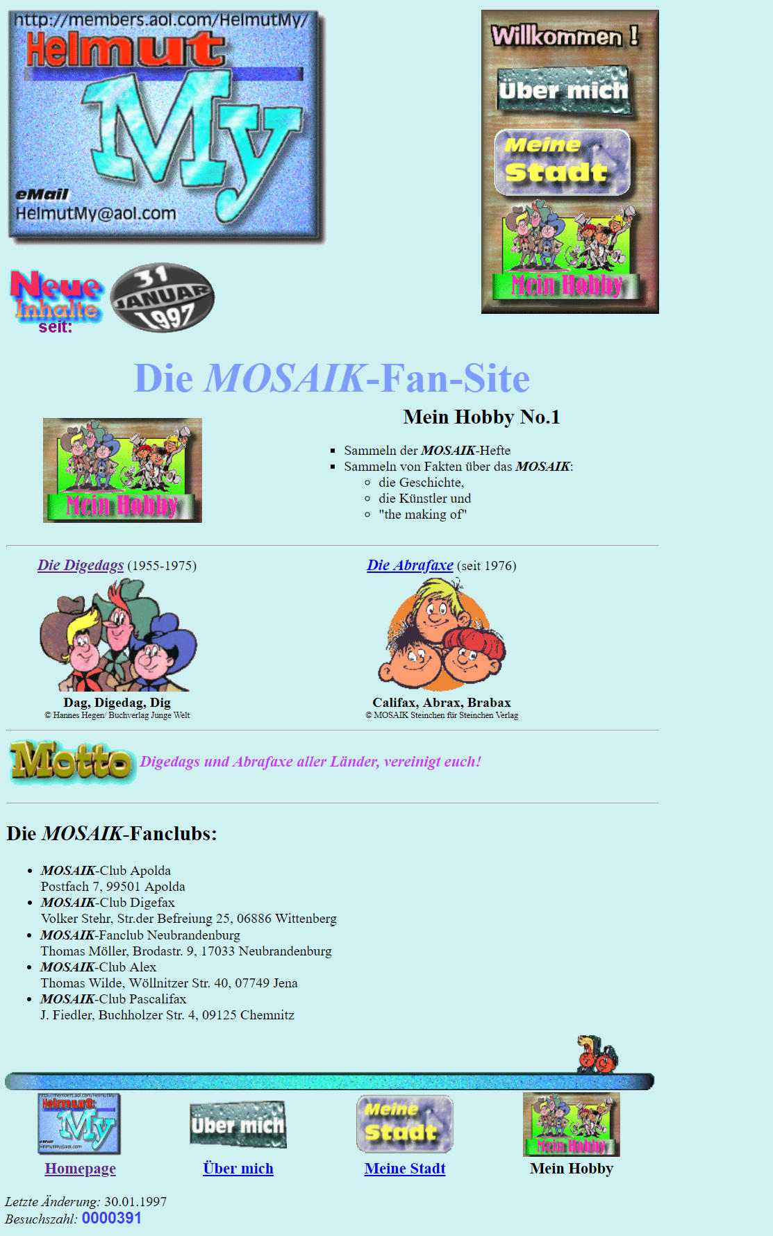 Webseite von 1997