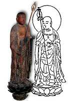 Jizo-Figur und -Abbildung