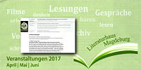 Flyer Literaturhaus April/Mai/Juni 2017