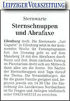 Leipziger Volkszeitung 5.8.2011 Seite 19 Leipziger Volkszeitung 5.8.2011