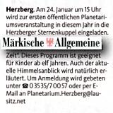 Märkische Allgemeine 20.1.2016