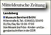 Mitteldeutsche Zeitung 6.12.2012