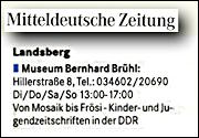 Mitteldeutsche Zeitung 6.12.2012 S.22 Mitteldeutsche Zeitung 6.12.2012