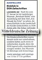 Mitteldeutsche Zeitung Halle 8.1.2013 S.11 Mitteldeutsche Zeitung 8.1.2013