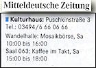 Mitteldeutsche Zeitung Bitterfeld 11.11.2011 S.12 Mitteldeutsche Zeitung 11.11.2011