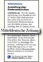 Mitteldeutsche Zeitung Merseburg 19.1.2013 S.9 Mitteldeutsche Zeitung 19.1.2013