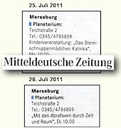 Mitteldeutsche Zeitung 25./26.7.2011