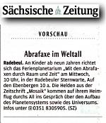 Sächsische Zeitung 2.8.2016