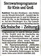 Sächsische Zeitung 10.2.2015